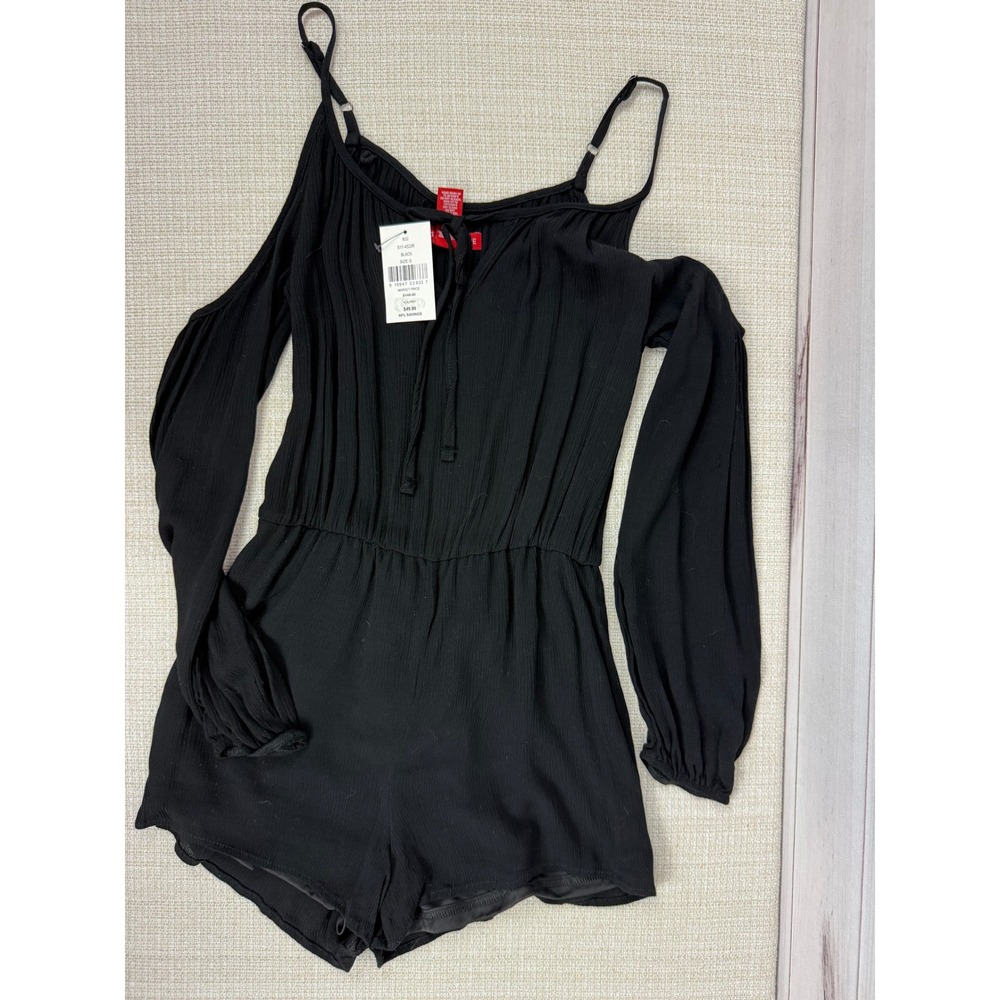 Saks Fifth Avenue Romper Black Cold Shoulder Long Sleeve Small